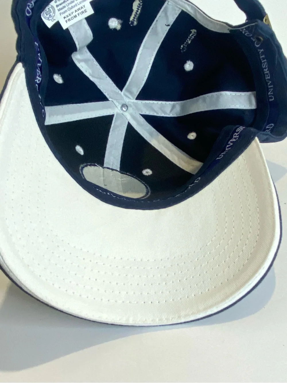 University of Oxford Cap Navy Embroidered Crest Adjustable Strapback Official